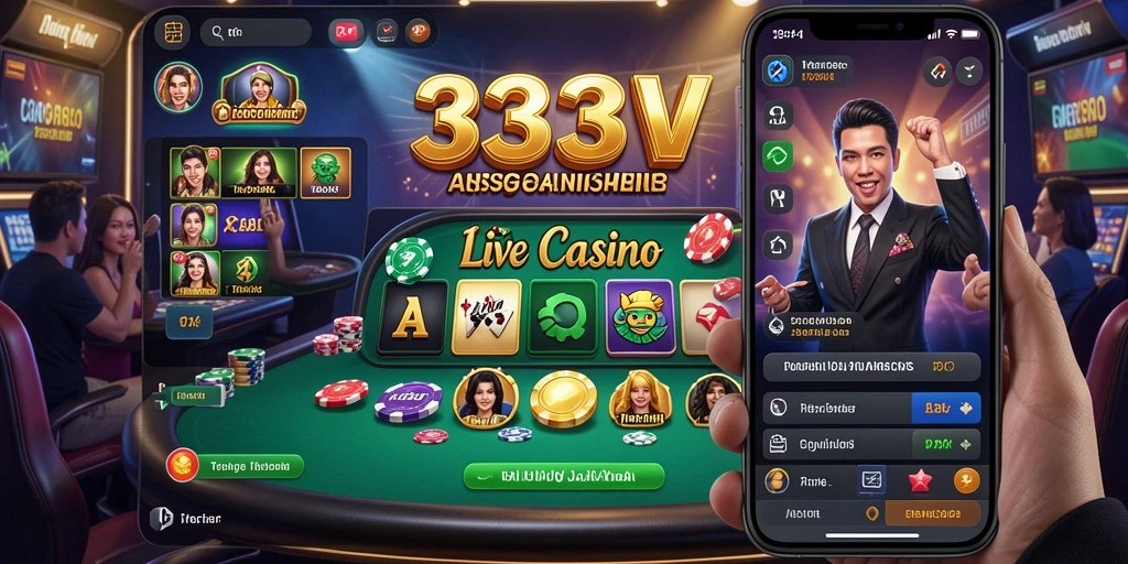 Tampilan menarik dari gameplay Live Casino di 333V yang mengasyikkan.