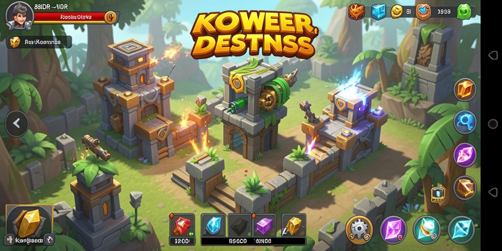 Screenshot menampilkan gameplay menegangkan Tower Defense di 88IDR.