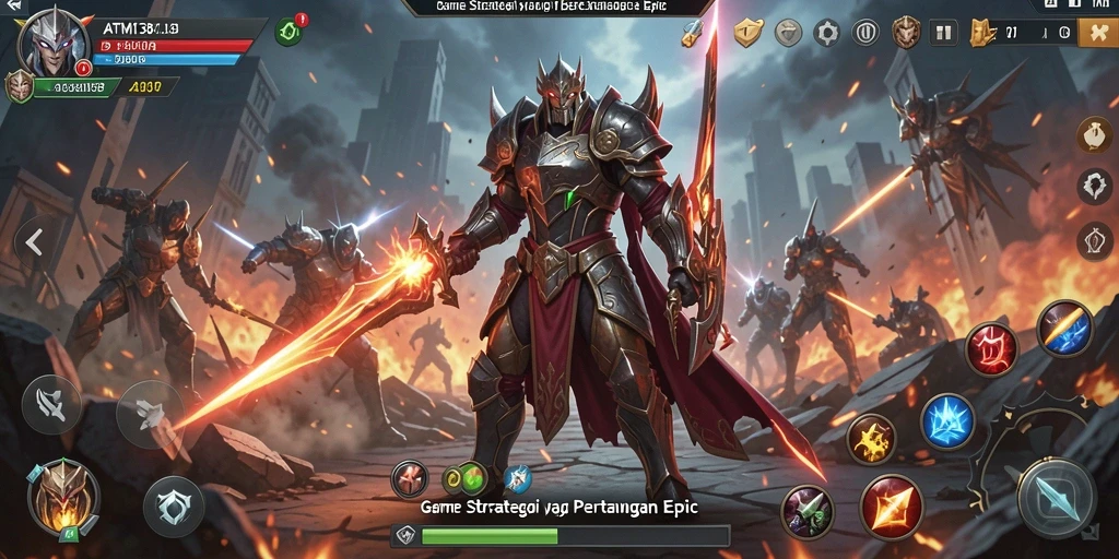 Menampilkan dinamika pertempuran dan strategi gameplay SLG.