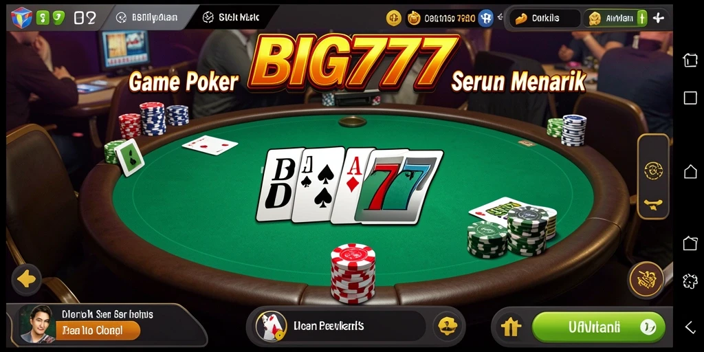 Tampilan utama gameplay poker di BIG777 yang seru dan menantang.