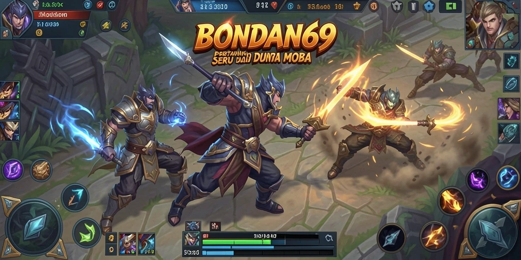 Screenshot gameplay BONDAN69 dengan aksi seru di arena MOBA.