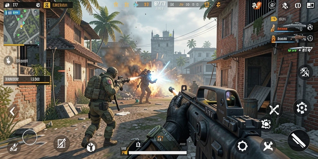 Gameplay epik ER777 dengan aksi tembak-menembak yang cepat.