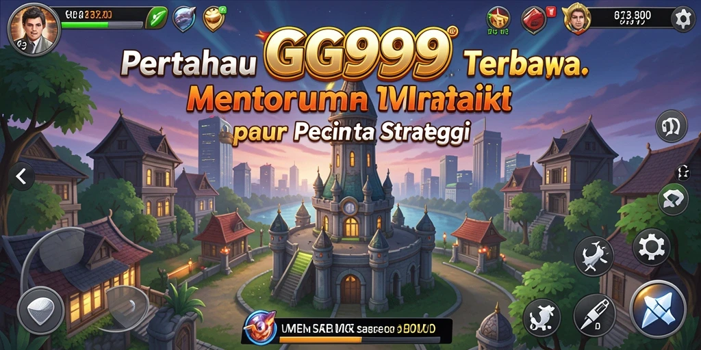Screenshot gameplay GG999 menampilkan aksi menara pertahanan melawan gelombang musuh.