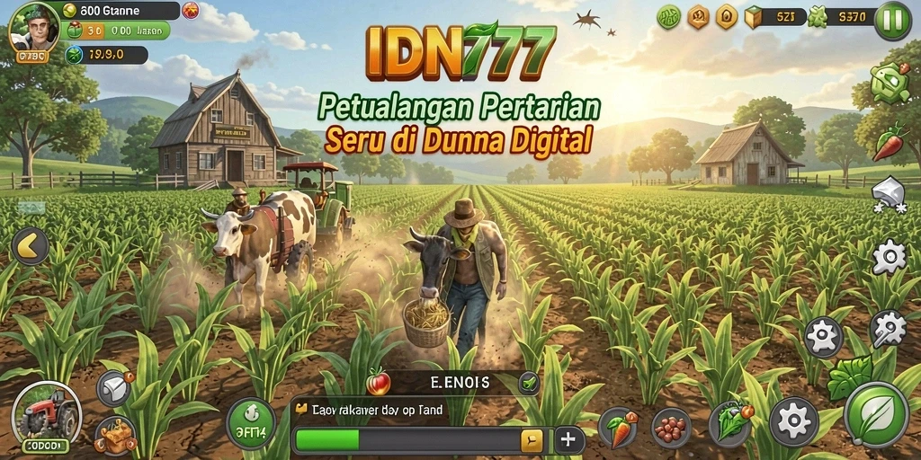 Tangkapan layar gameplay IDN777 menampilkan aktivitas bertani yang menarik.