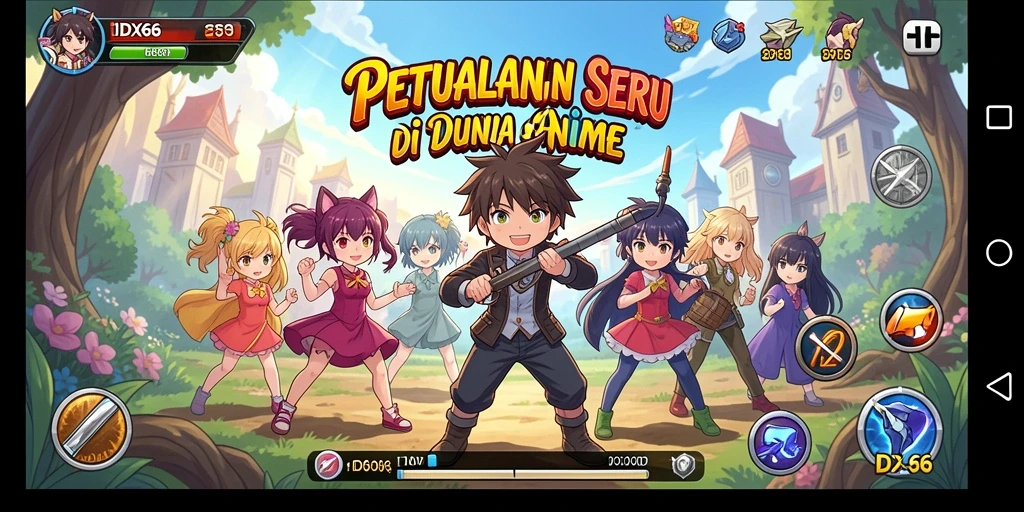 Tampilan gameplay seru dalam petualangan dunia Anime.