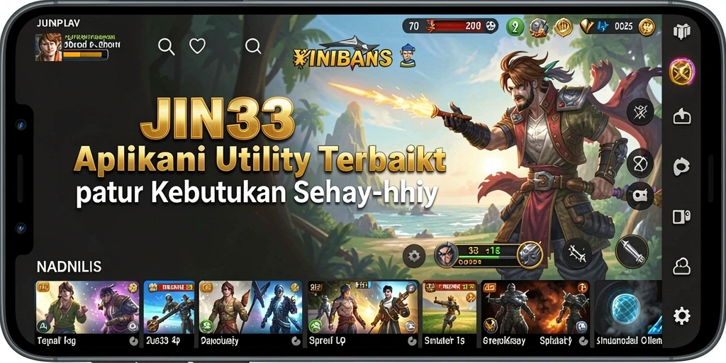 Screenshot utama JIN33 menunjukkan antarmuka aplikasi Utility yang bersih dan intuitif.