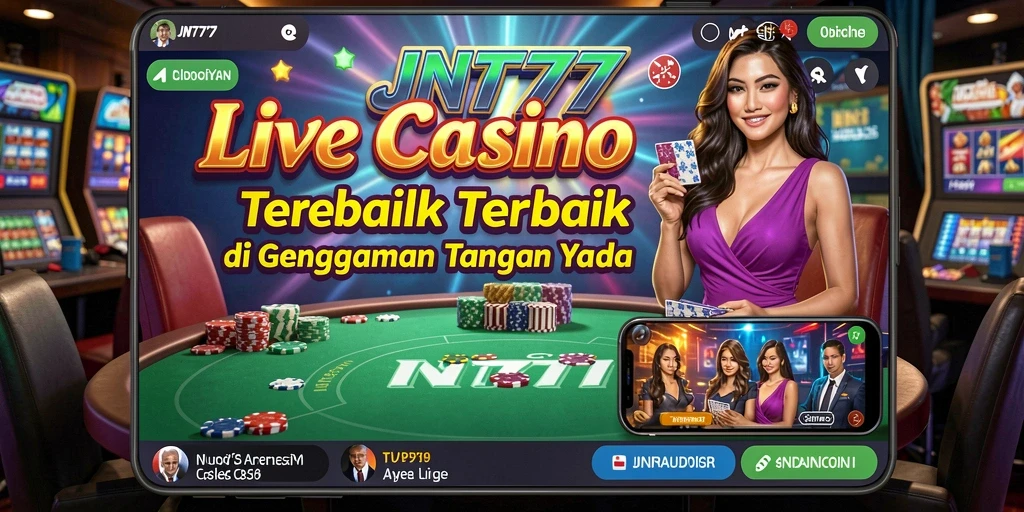 Tampilan gameplay JNT777 dengan dealer langsung dan pemain nyata.
