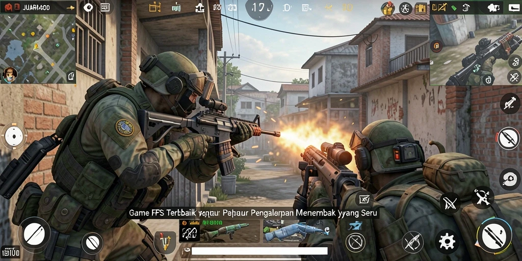 Screenshot JUARAGO menampilkan aksi tembak-menembak yang intens dan grafis yang memikat.