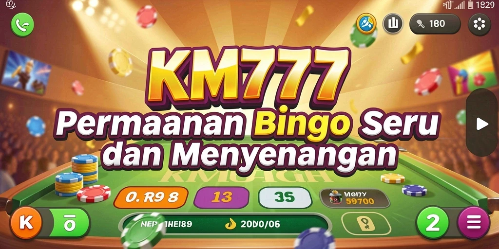 Tampilan gameplay Bingo yang penuh warna dan seru di KM777.