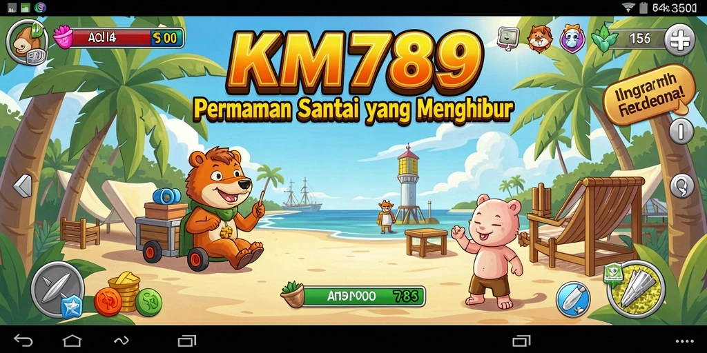 Tampilan layout gameplay KM789 yang penuh warna dan menarik.