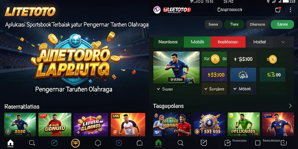 Screenshot utama LITETOTO menunjukkan tampilan taruhan olahraga yang menawan.