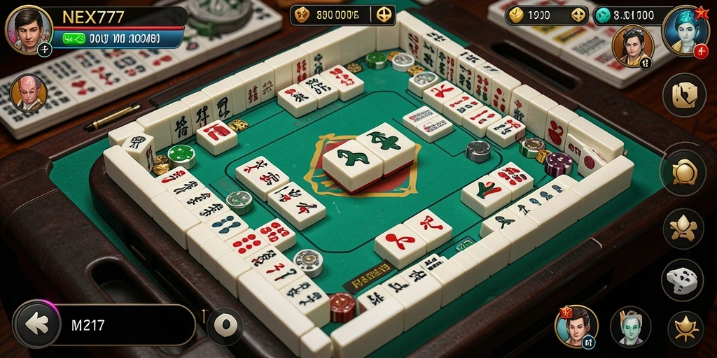 Screenshot gameplay <strong>NEX777</strong> menampilkan serunya permainan <strong>Mahjong</strong>.