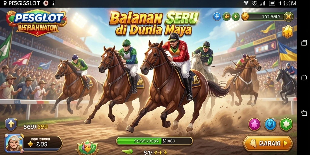 Tampilan gameplay balapan yang mendebarkan di PESGSLOT.