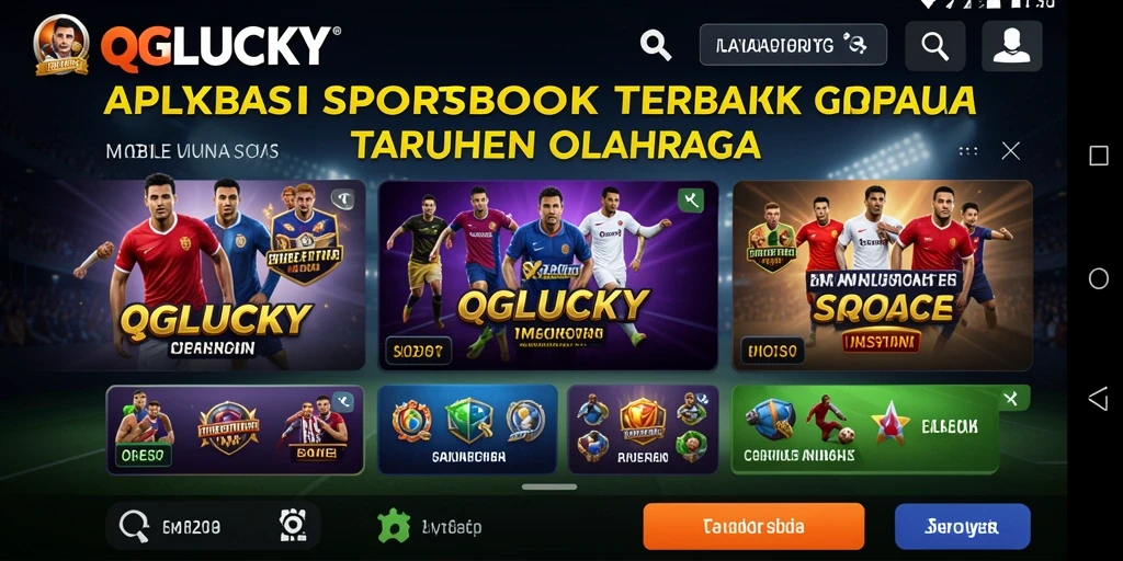 Tampilan utama QGLUCKY menampilkan berbagai pilihan taruhan olahraga yang menarik.
