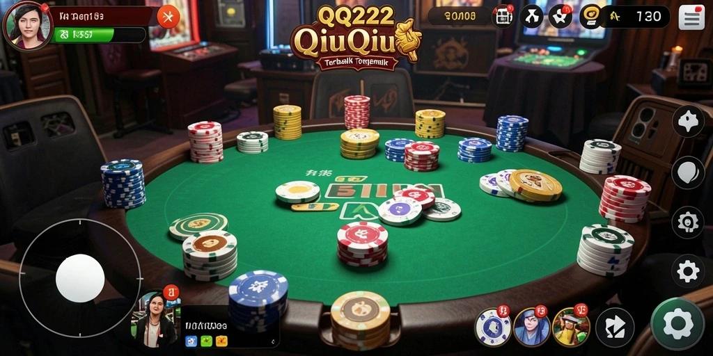 Tampilan gameplay QiuQiu yang seru di QQ222.