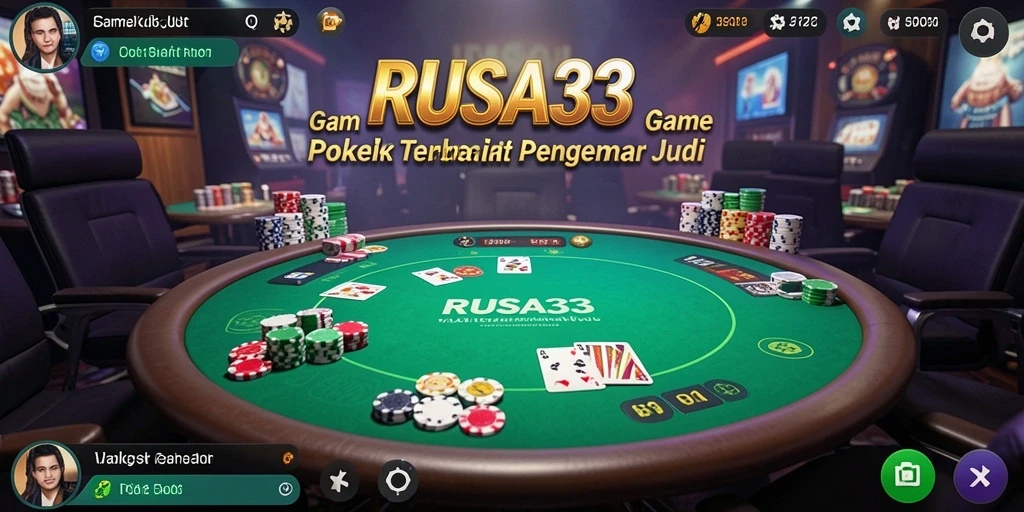 Screenshot gameplay RUSA33 menampilkan aksi Poker yang seru.