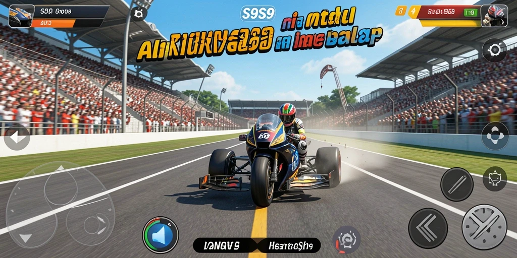 Gameplay mendebarkan dengan aksi balap motor yang cepat.