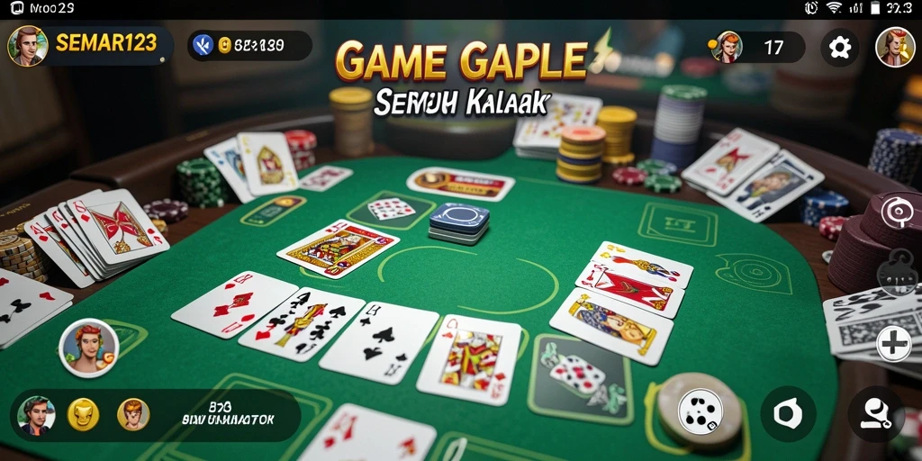 Tampilan gameplay Gaple yang seru dan menarik di SEMAR123.