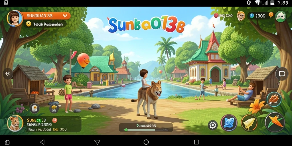 Tampilan gameplay SUNEO138 yang penuh warna dan menarik.
