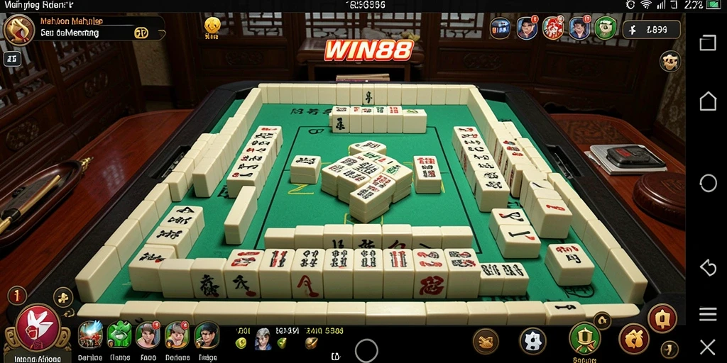 Tangkapan layar gameplay seru WIN88 menampilkan strategi Mahjong yang mendebarkan.